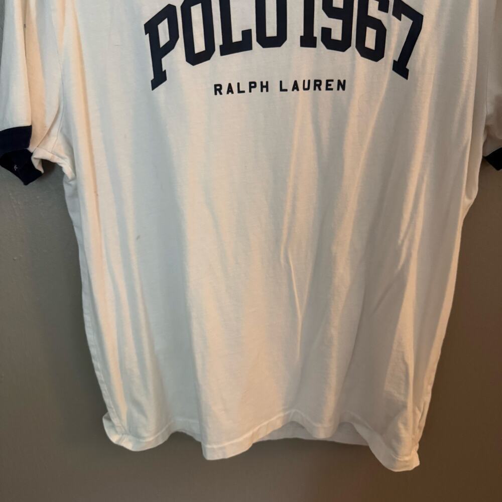 POLO RALPH LAUREN Polo Navy Blue Logo T-Shirt Size Medium casual comfort - Picture 3 of 6